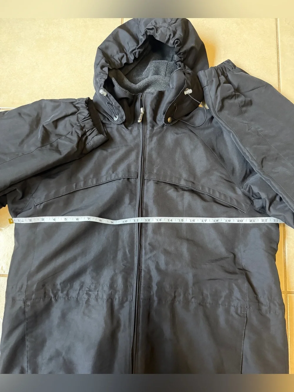 Pacific Trail Women's L Black Windbreaker Mountain Jacket Fleece Lined Hooded